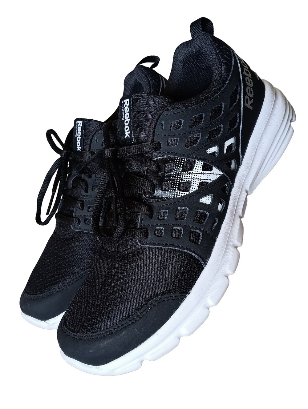 🖤 Reebok Speed Rise Running Shoes Womens 8.5 Memory Foam Sneakers Black White